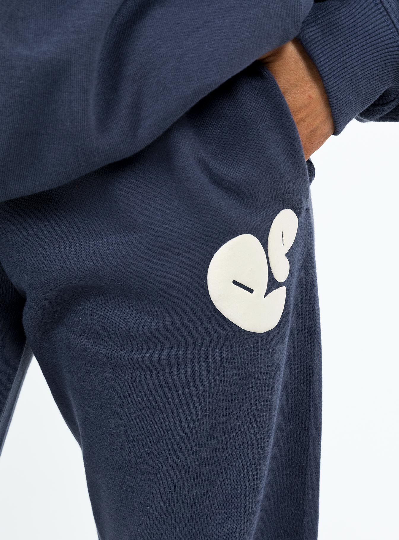Princess Polly Track Pants Bubble Text Slate / Eggshell - Image 6