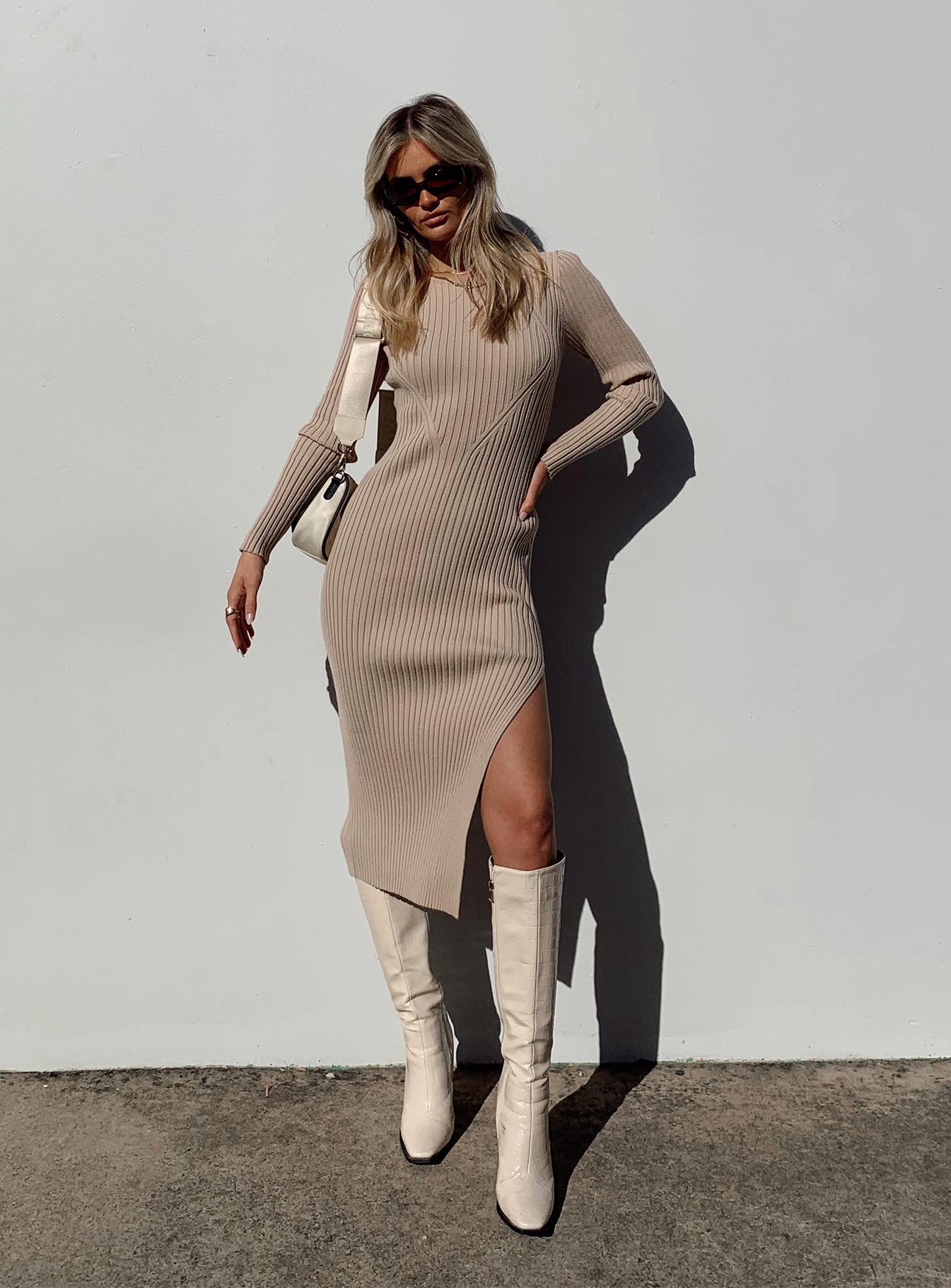 Nicky Midi Dress Beige - Image 10