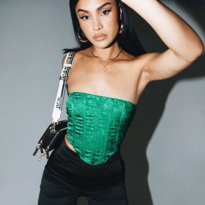 Armona Strapless Top Green