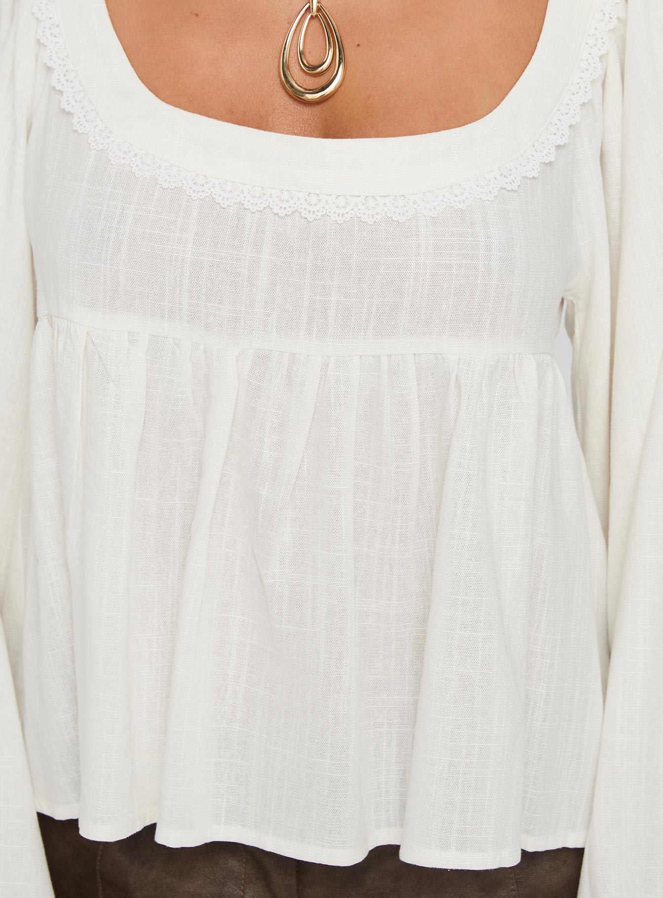 Benjie Long Sleeve Top White - Image 6