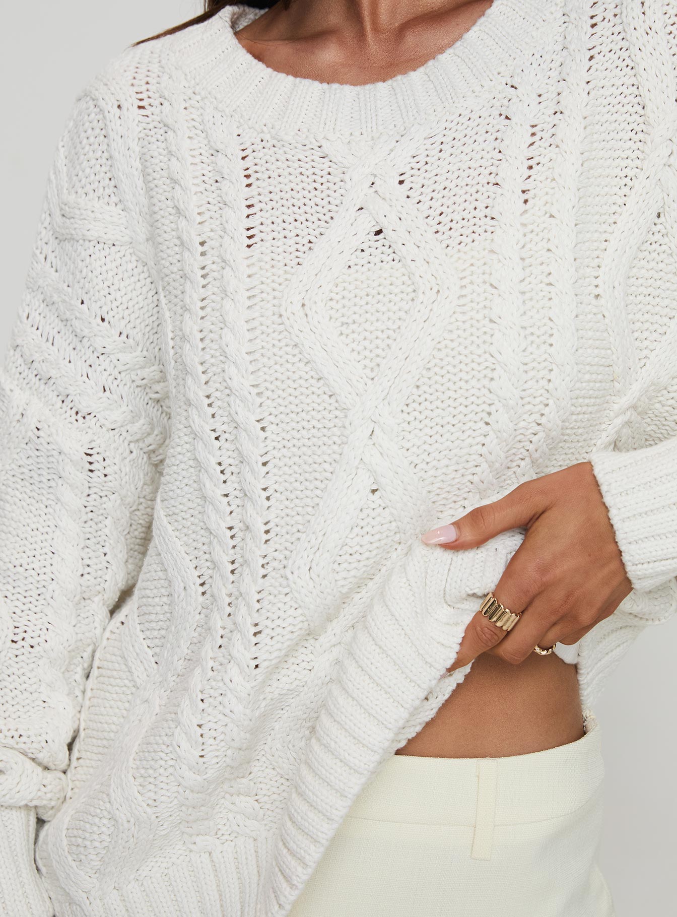 Anaya Oversized Sweater White - Image 6