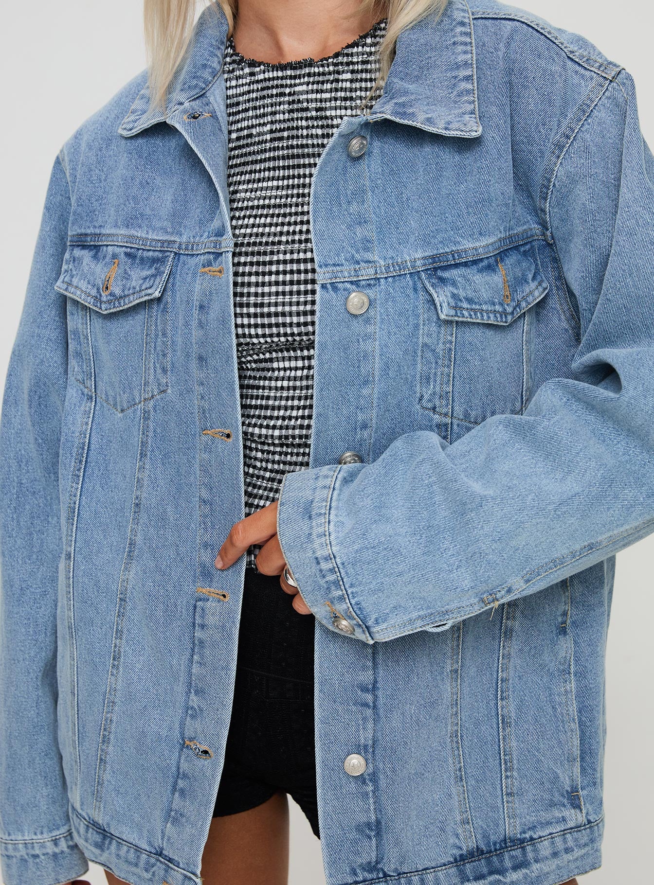 All You Need Denim Jacket Light Wash - Image 5