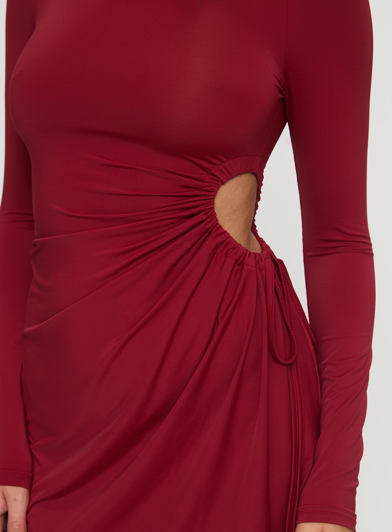 Dusk Till Dawn Long Sleeve Mini Dress Burgundy - Image 5