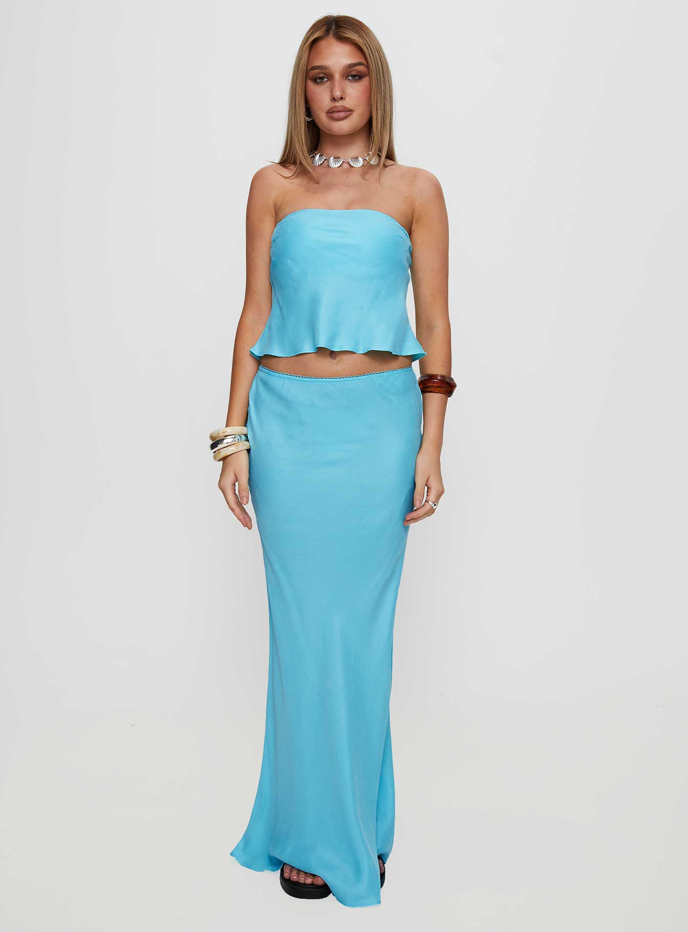 Lucelia Maxi Skirt Aqua - Image 6