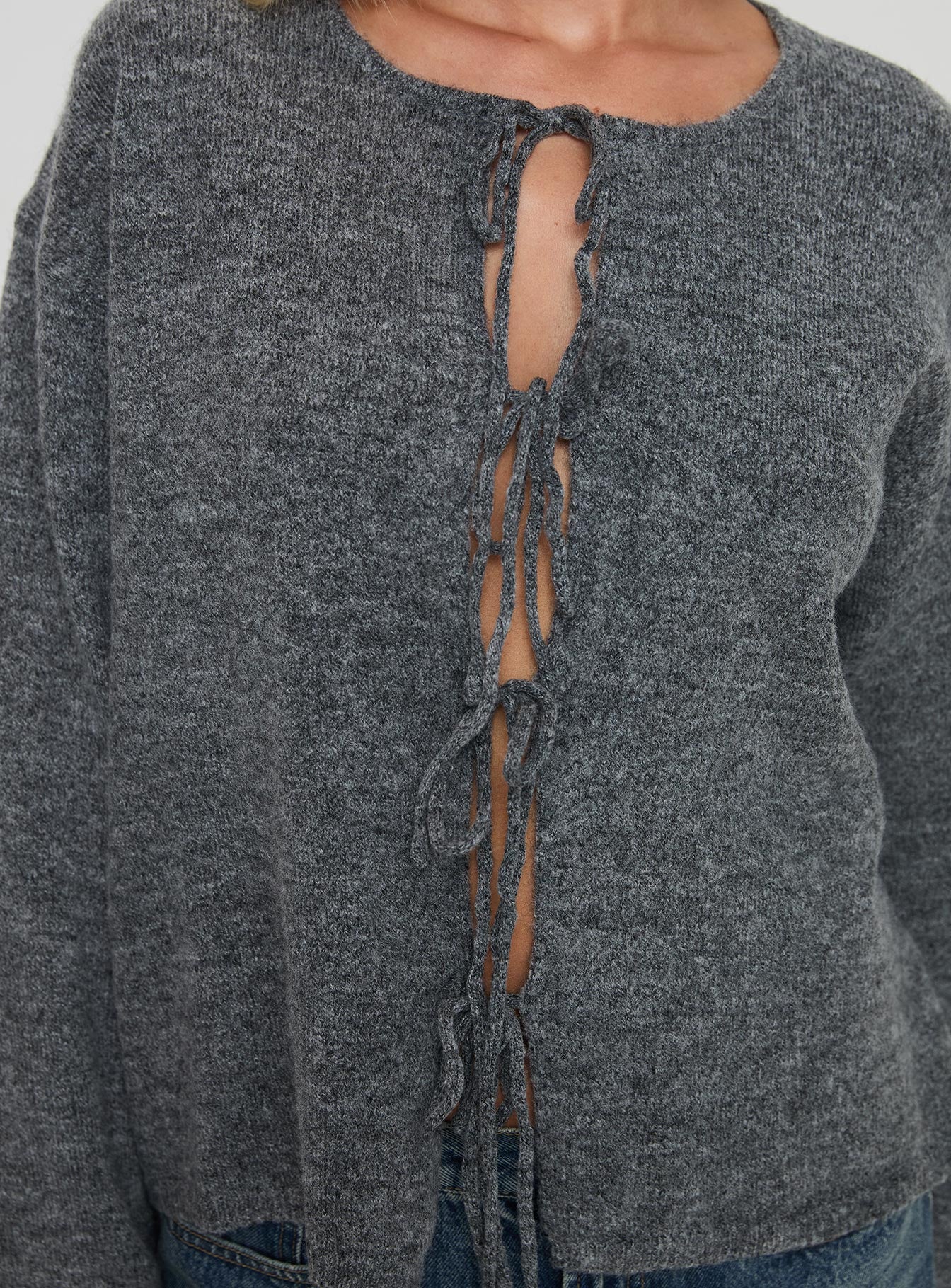 Frosty Knit Cardigan Grey - Image 5
