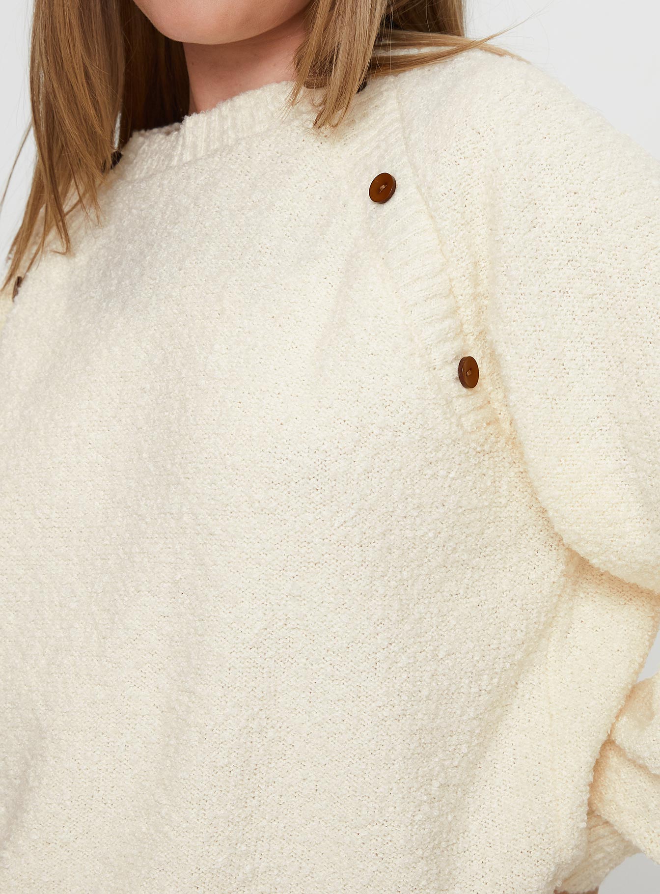 Susi Fluffy Knit Sweater Ivory - Image 6