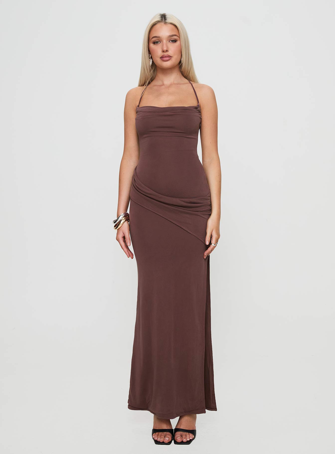 Marchesi Maxi Dress Chocolate - Image 6