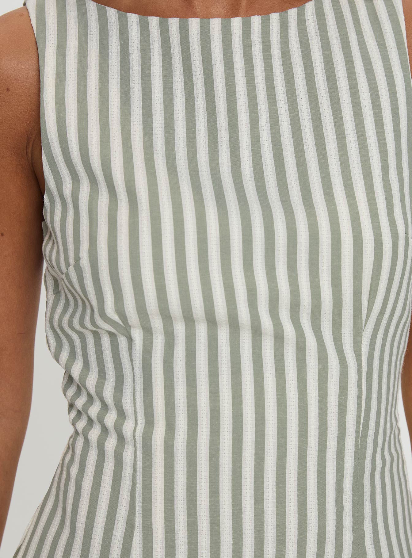 Alfalfa Shift Mini Dress Green Stripe - Image 5