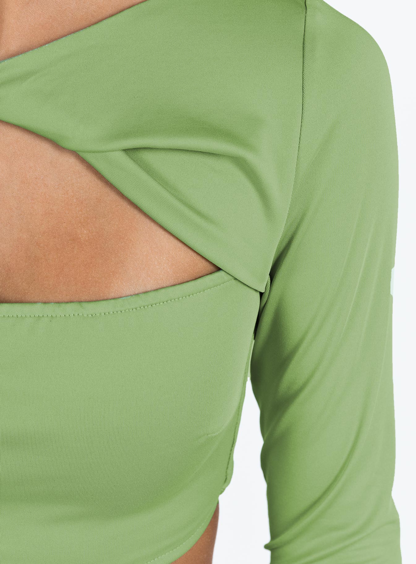 Aden Long Sleeve Twist Top Green - Image 6