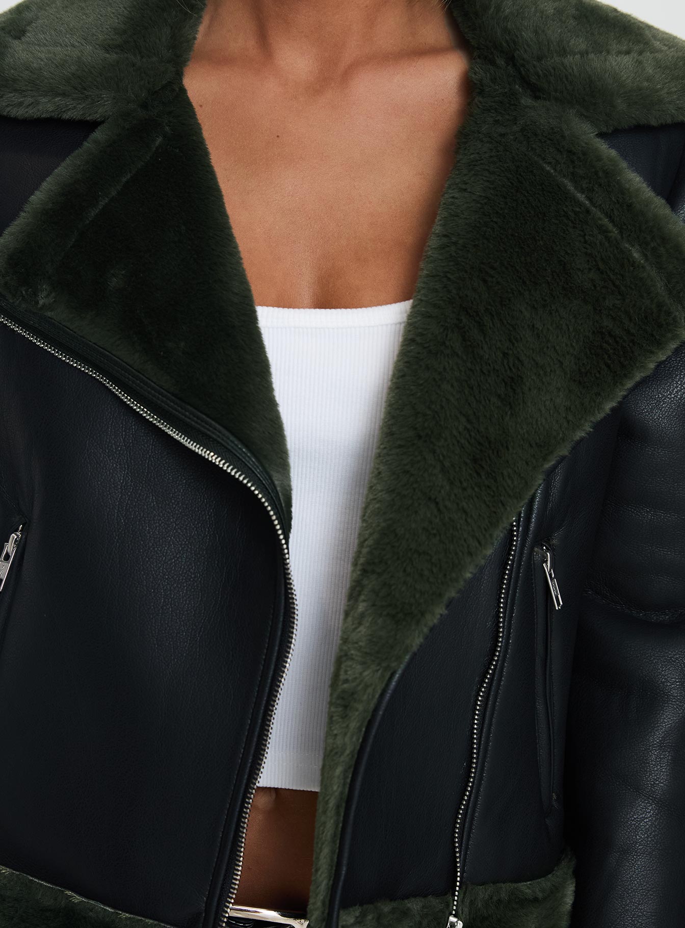 Phaidra Faux Leather Jacket Black - Image 5