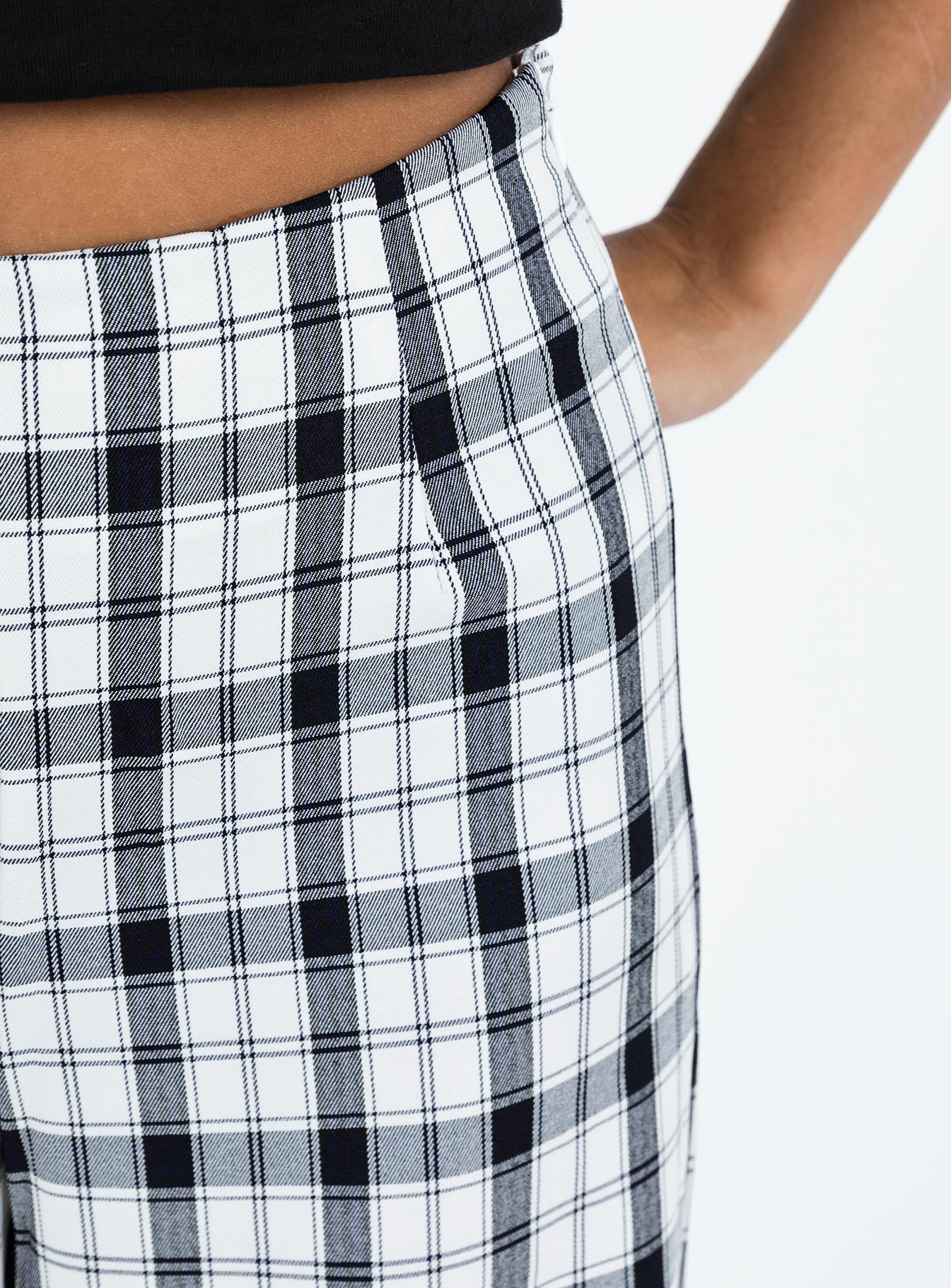 Euros Check Pants Black/White Tall - Image 12