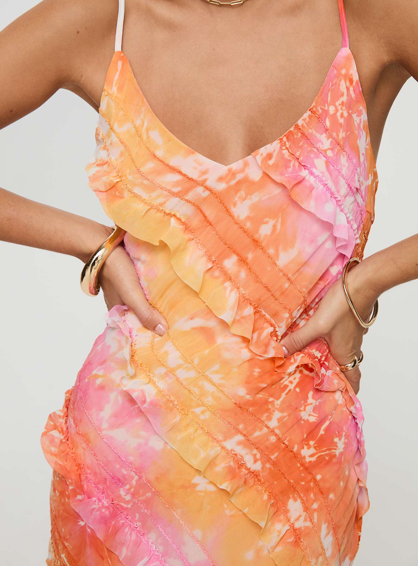 Lars Maxi Dress Orange Multi - Image 6