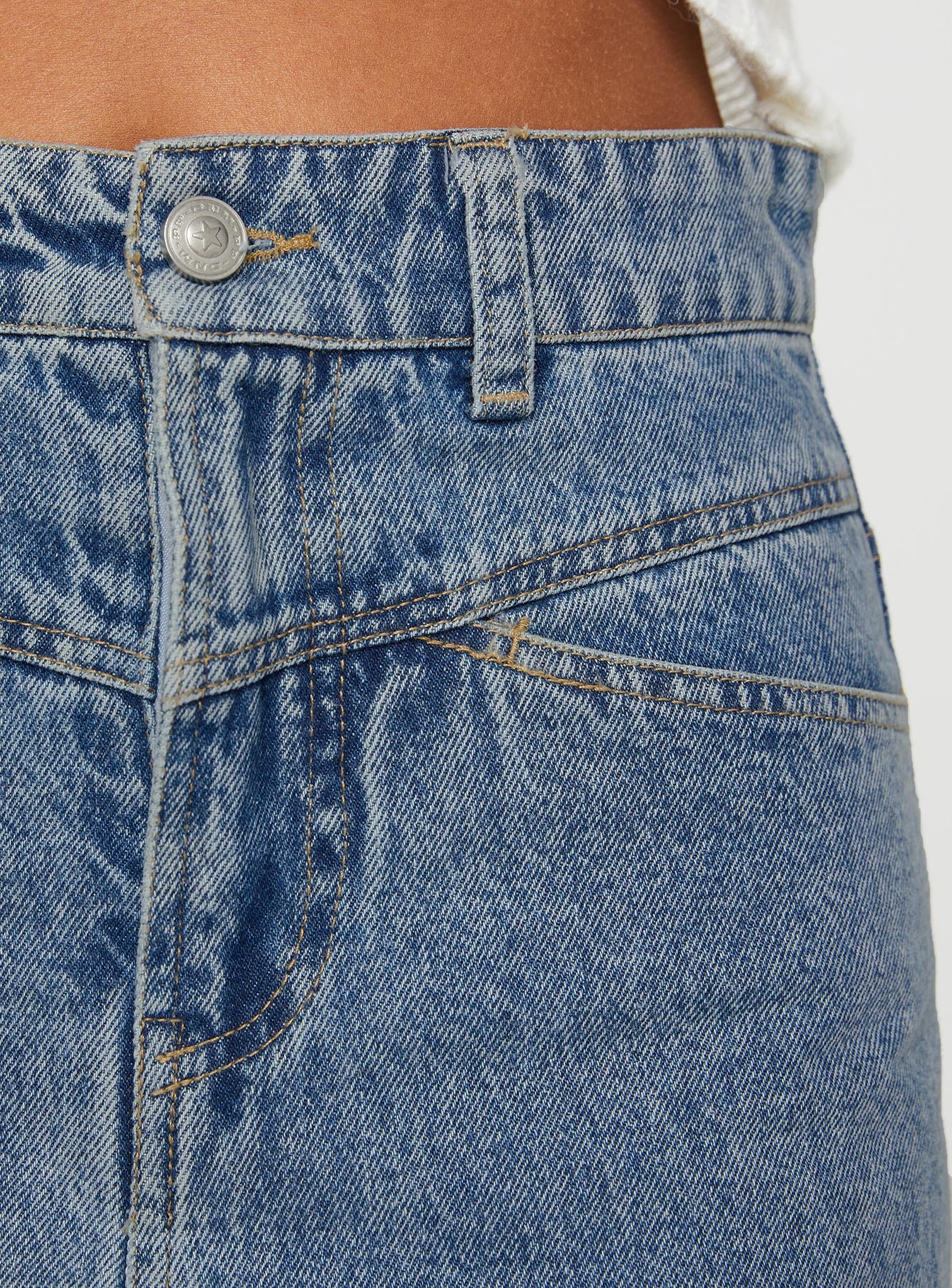 Deneuve Denim Maxi Skirt Mid Wash - Image 6