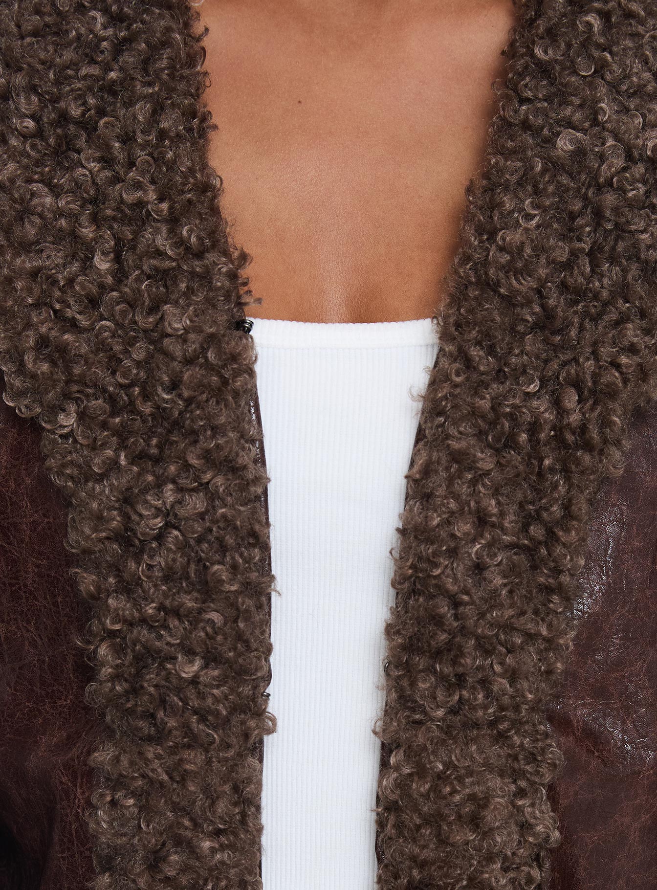 Found A Reason Faux Leather Jacket Brown - Image 5