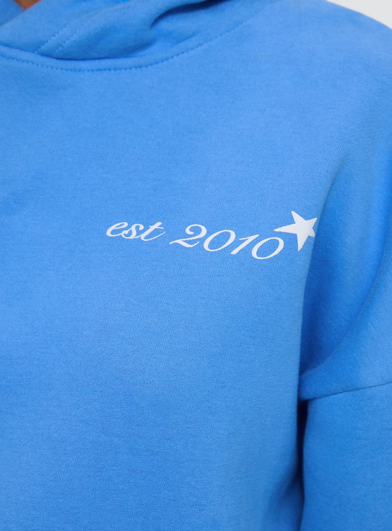 Princess Polly Hooded Sweatshirt Bubble Text Blue / White - Image 5