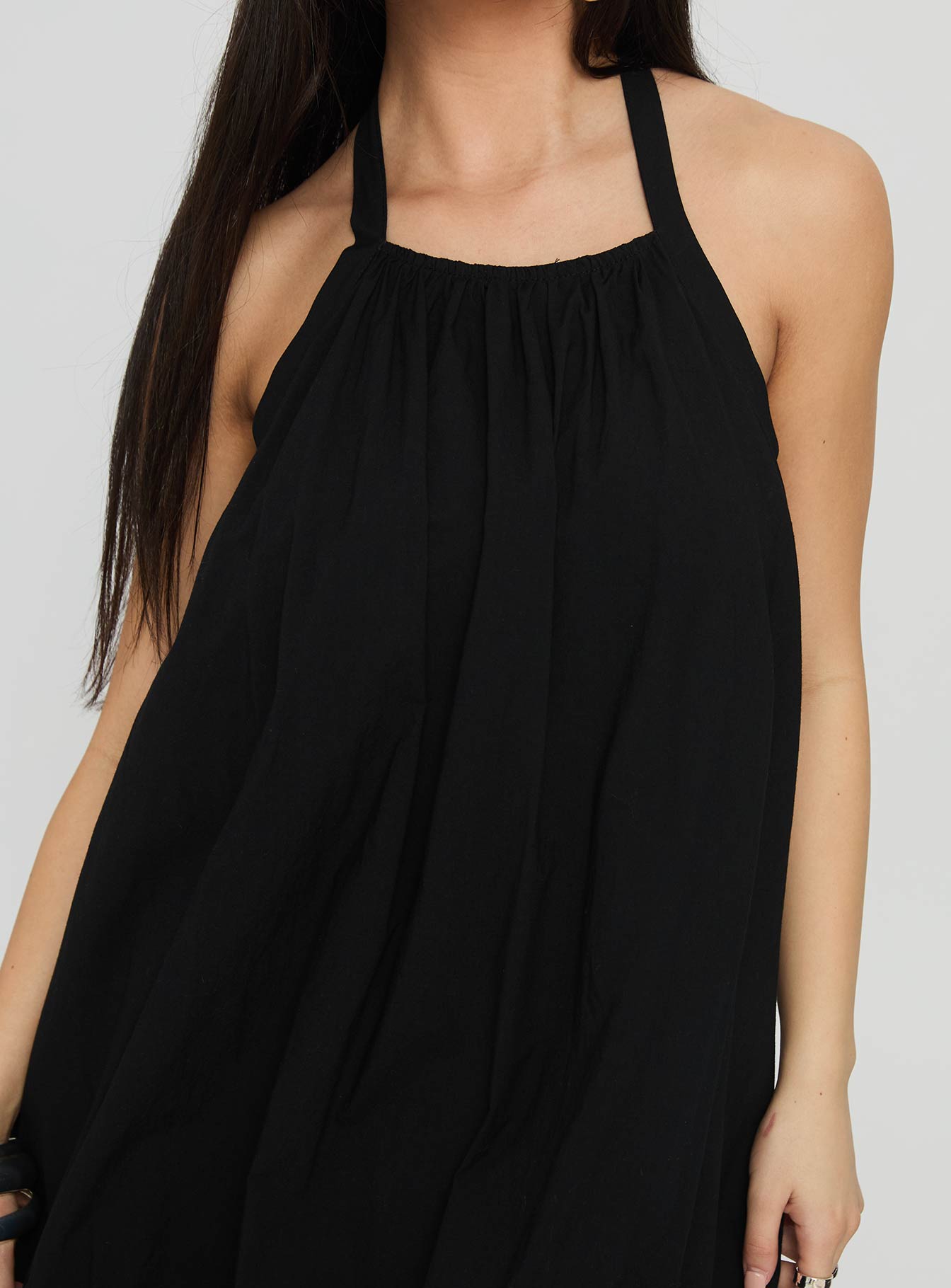 Friandise Bubble Hem Mini Dress Black - Image 5