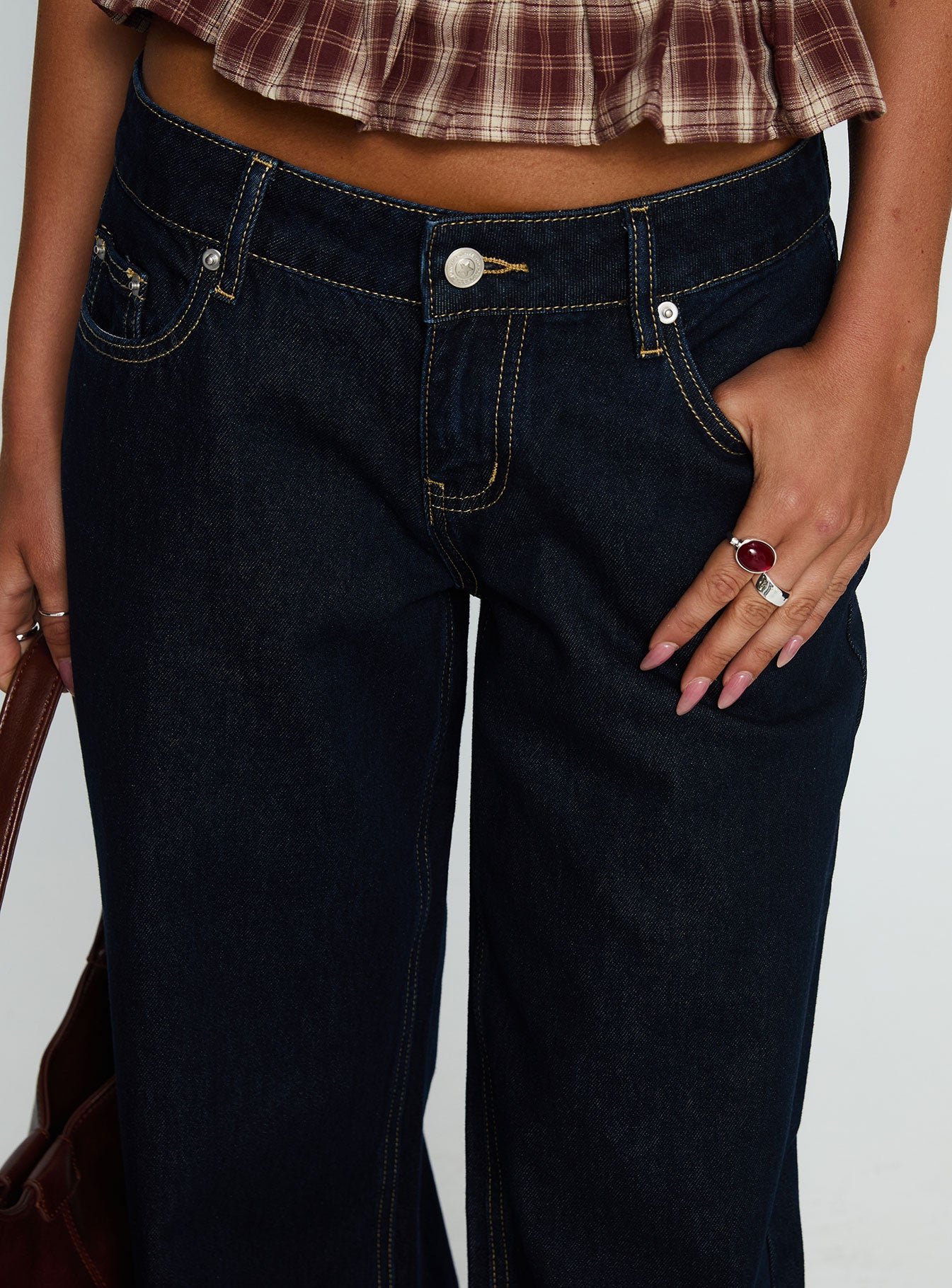 Tidal Wave Low Rise Straight Leg Jeans Raw Denim - Image 5