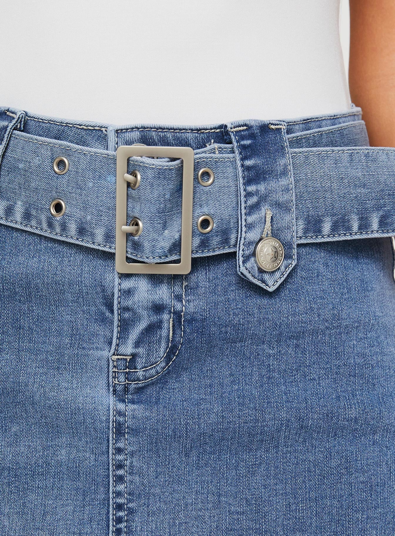 Domino Mini Skirt Mid Blue Denim - Image 6