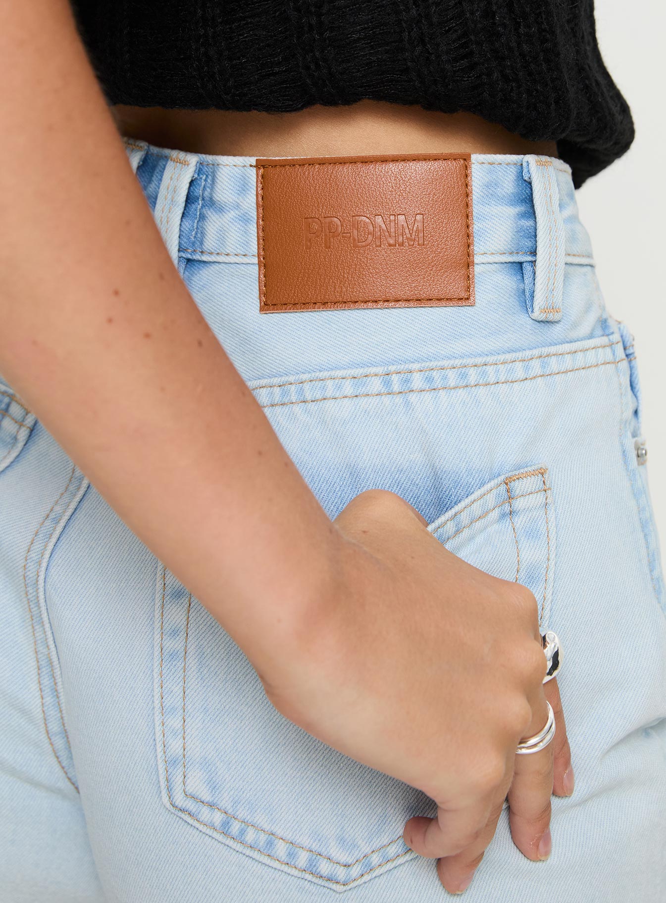 Get It Right Mid Rise Denim Shorts Light Wash - Image 7