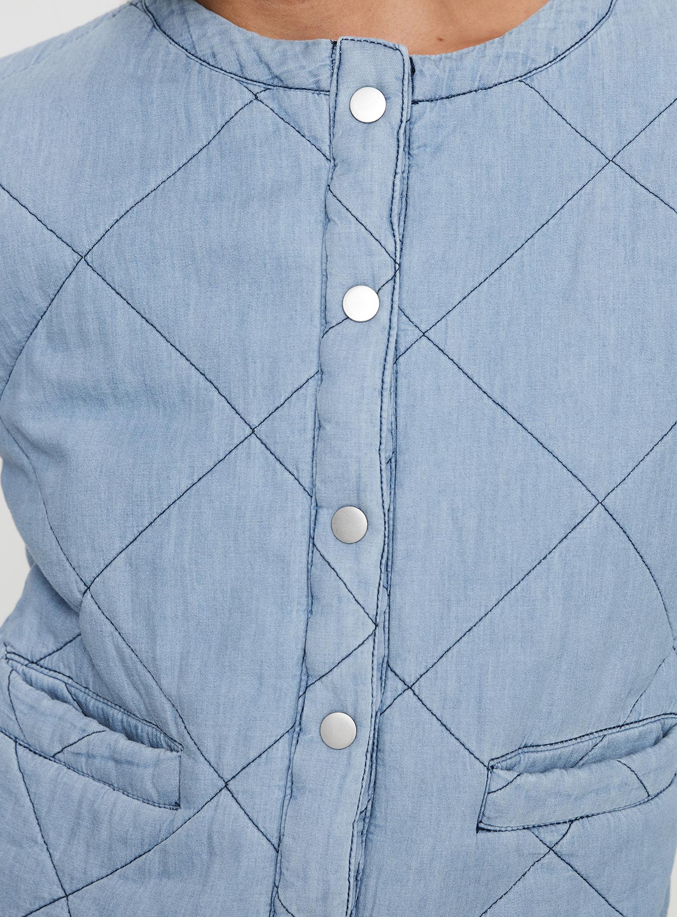 Premonitions Quilted Jacket Blue - Image 5