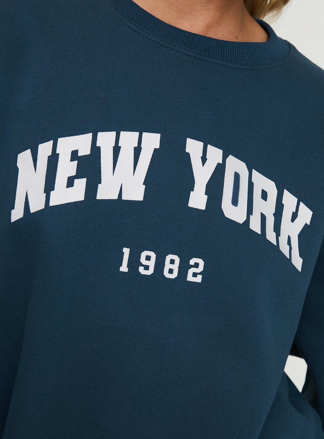 New York Minute Mini Sweatshirt Dress Navy - Image 6