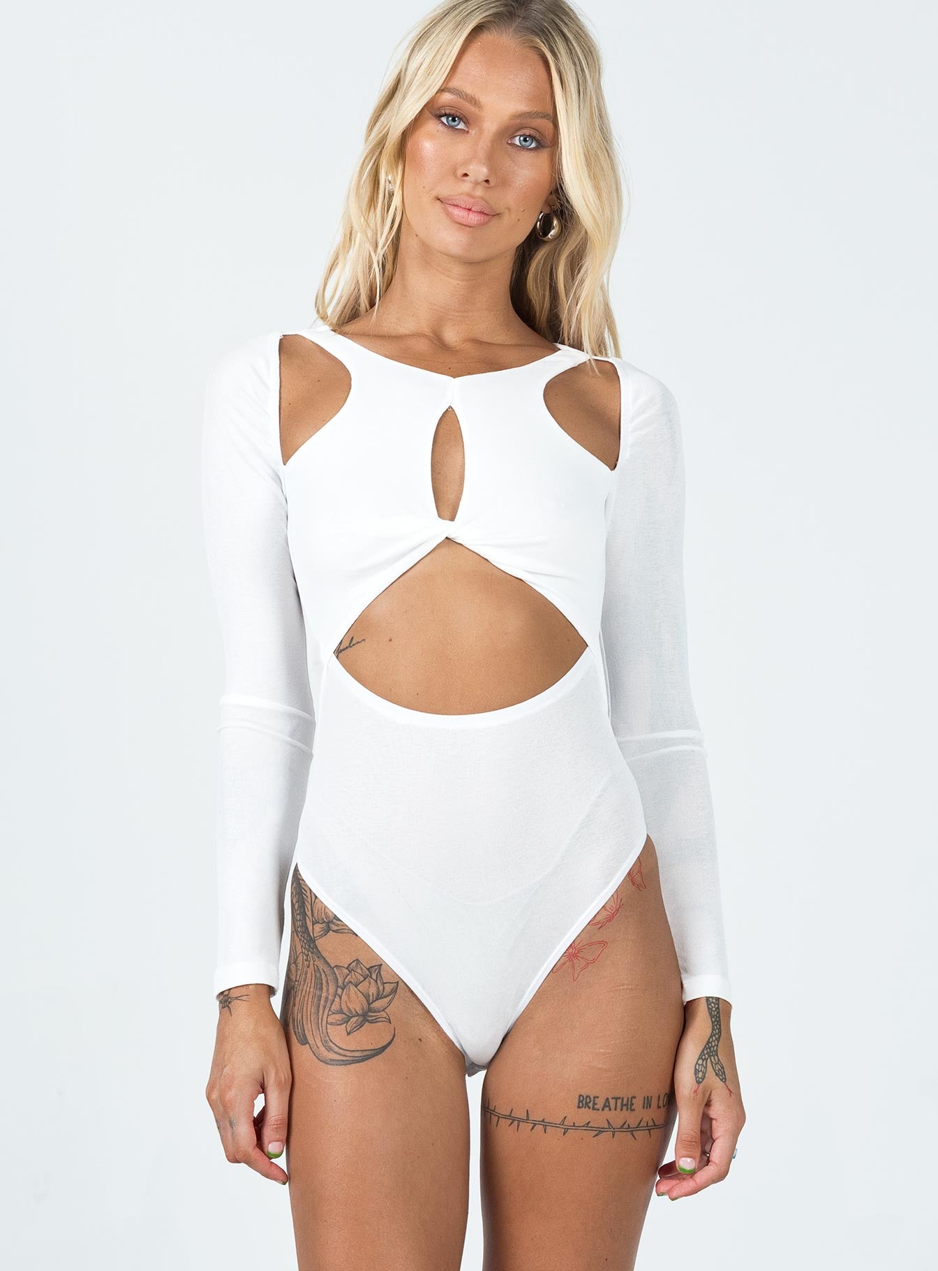 Braxton Long Sleeve Bodysuit White - Image 5