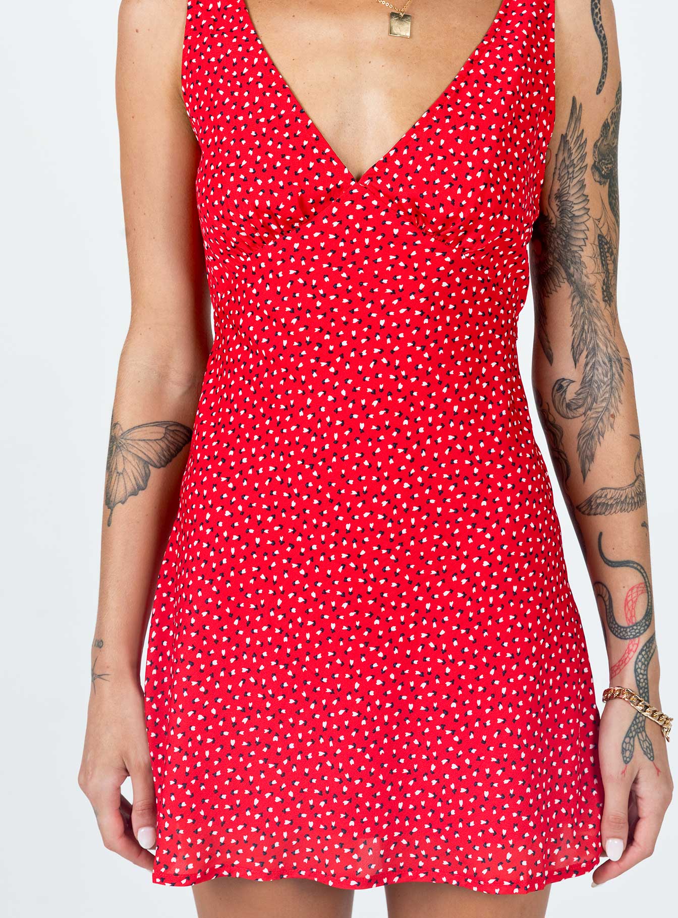 Nellie Mini Dress Red Floral - Image 6
