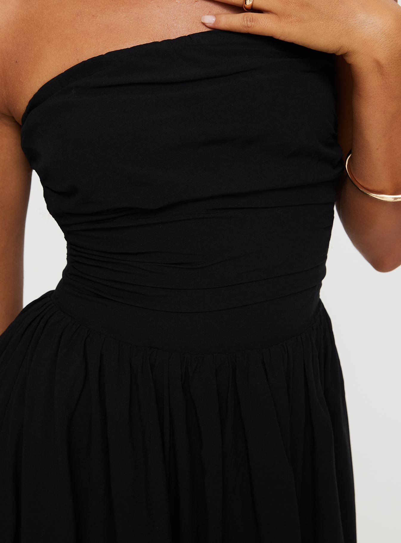 Rashida Strapless Mini Dress Black - Image 6