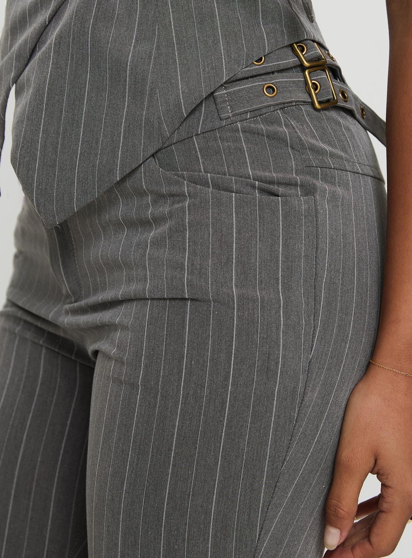 Calexico Buckle Pant Grey Pinstripe - Image 6