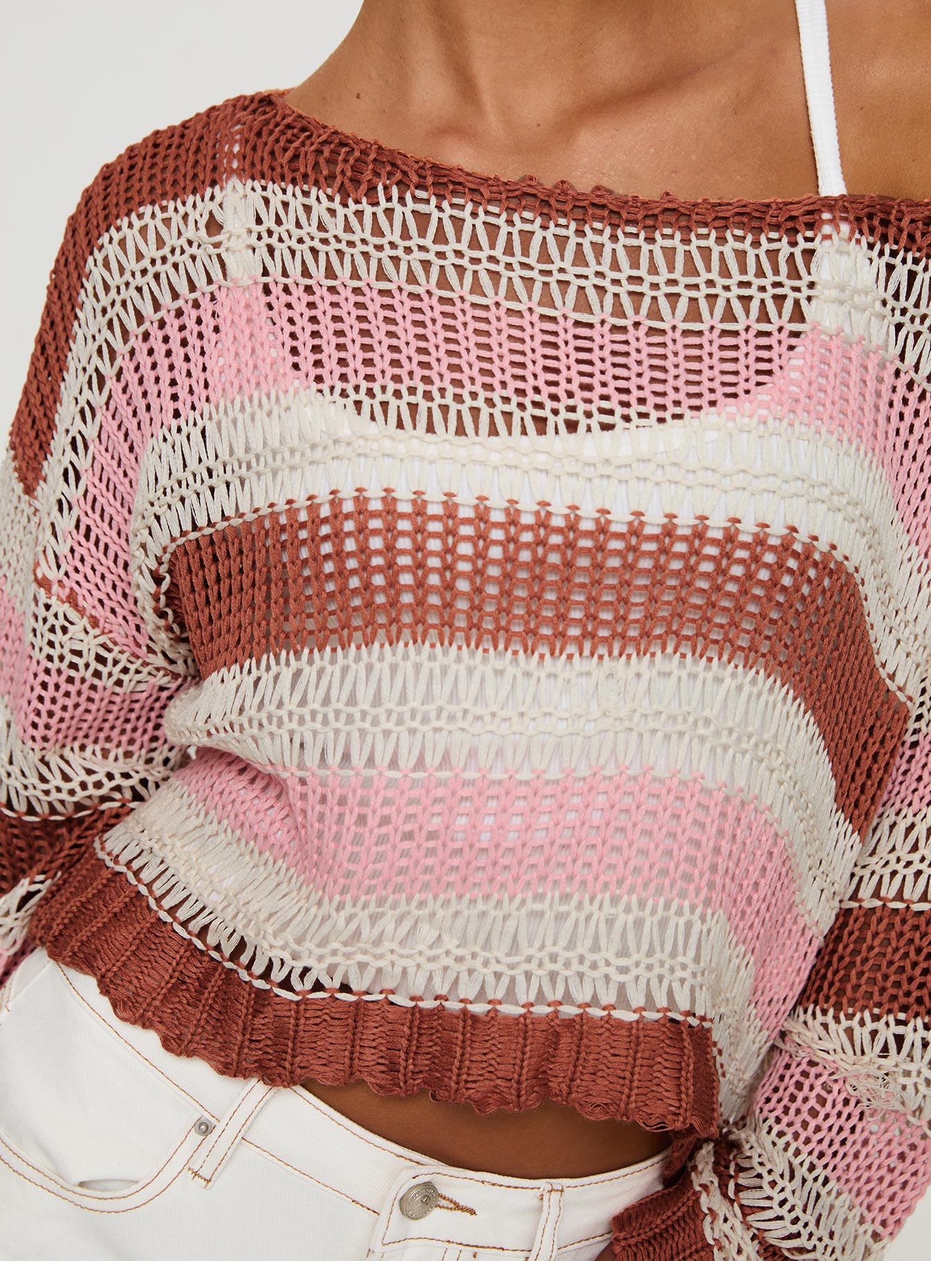Perren Sweater Pink / Brown Stripe - Image 6