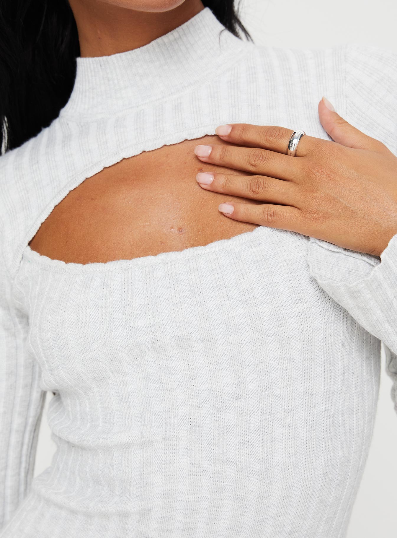 Karia Long Sleeve Maxi Dress Grey - Image 6