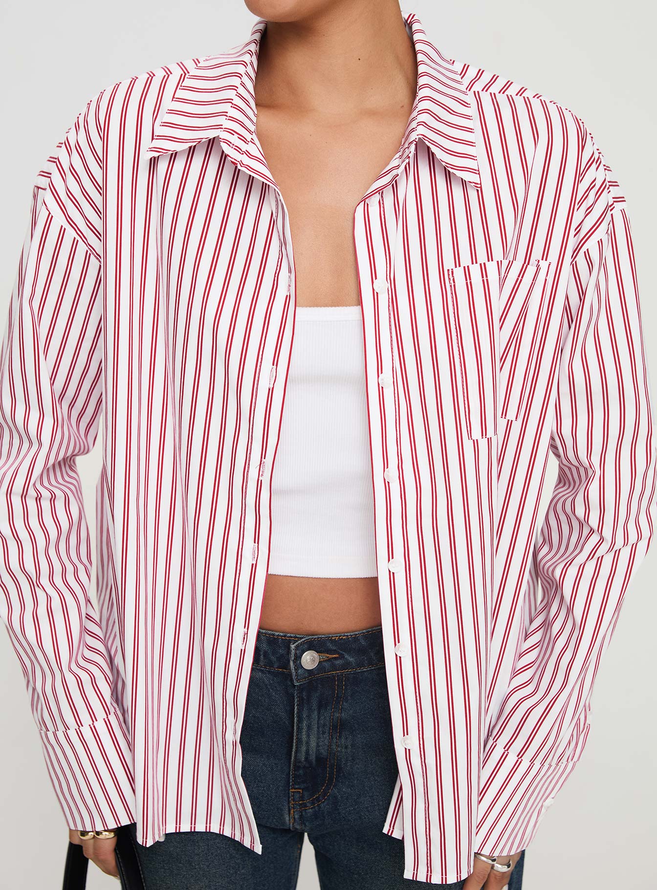Belize Shirt Red / White Stripe - Image 6