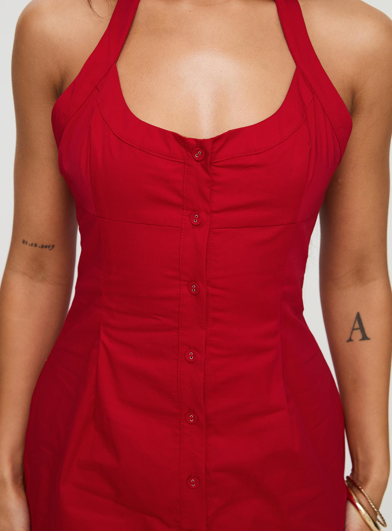 Mallorie Halter Mini Dress Red Petite - Image 6