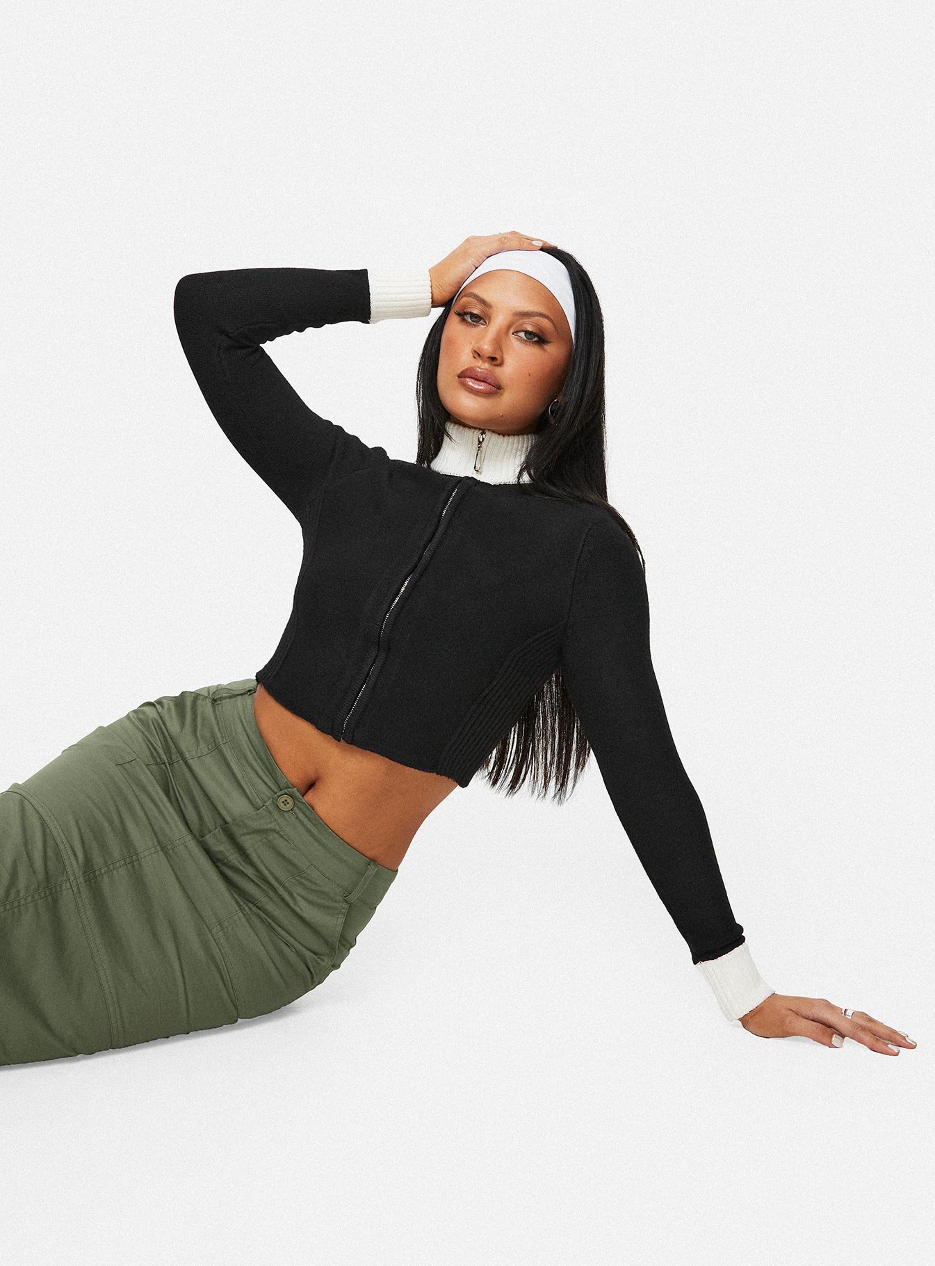 Meggie Polo Knit Sweater Black - Image 6