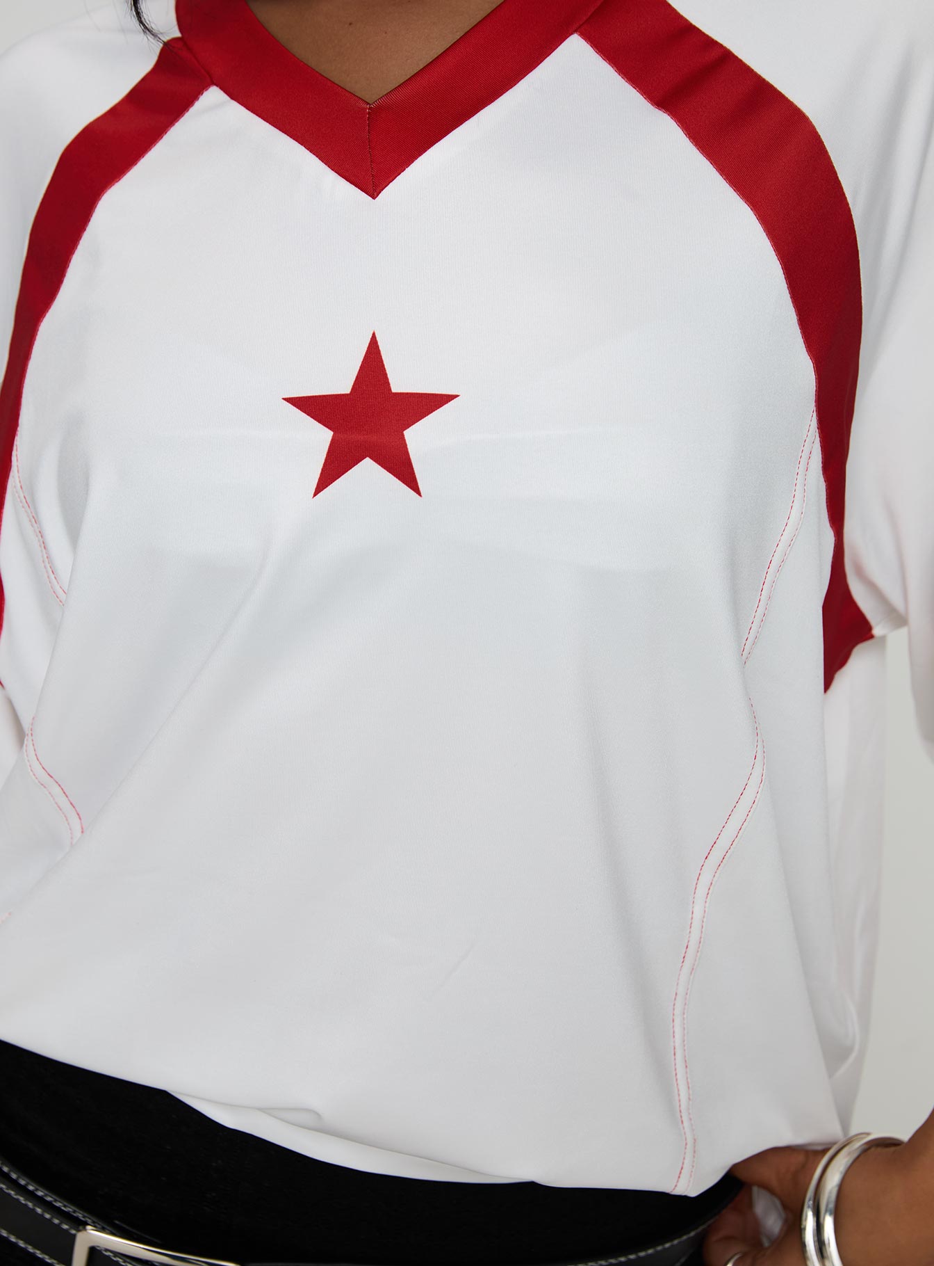 One Star Top White / Red - Image 6