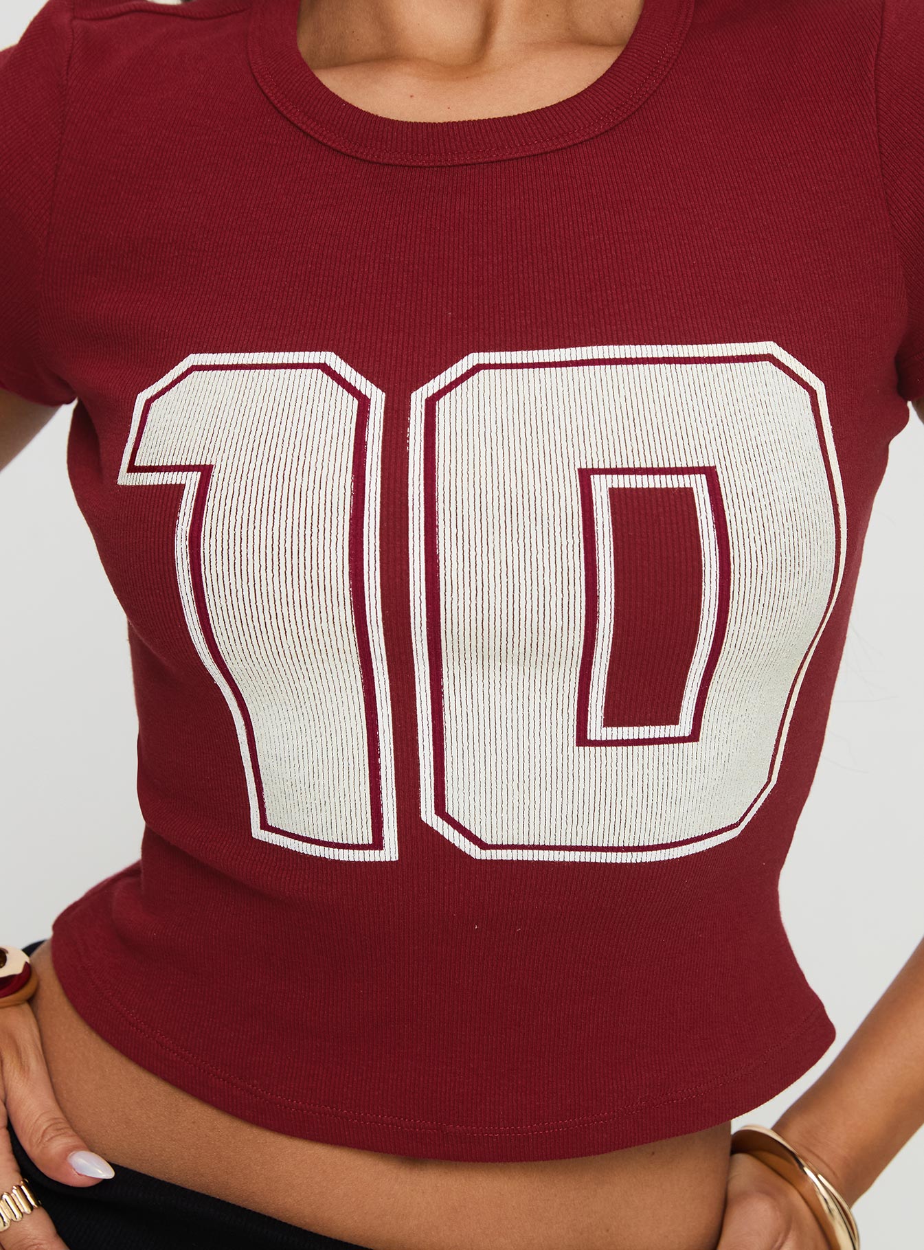 Baseline Rib Tee One Zero Red - Image 6