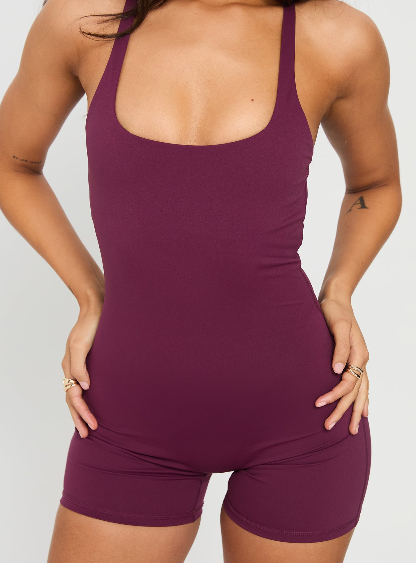 Run The Play Active Romper Plum - Image 6