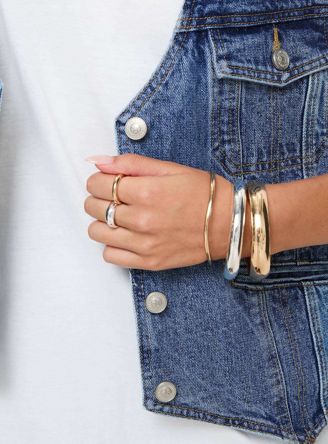 Neils Oversized Denim Vest Denim - Image 6