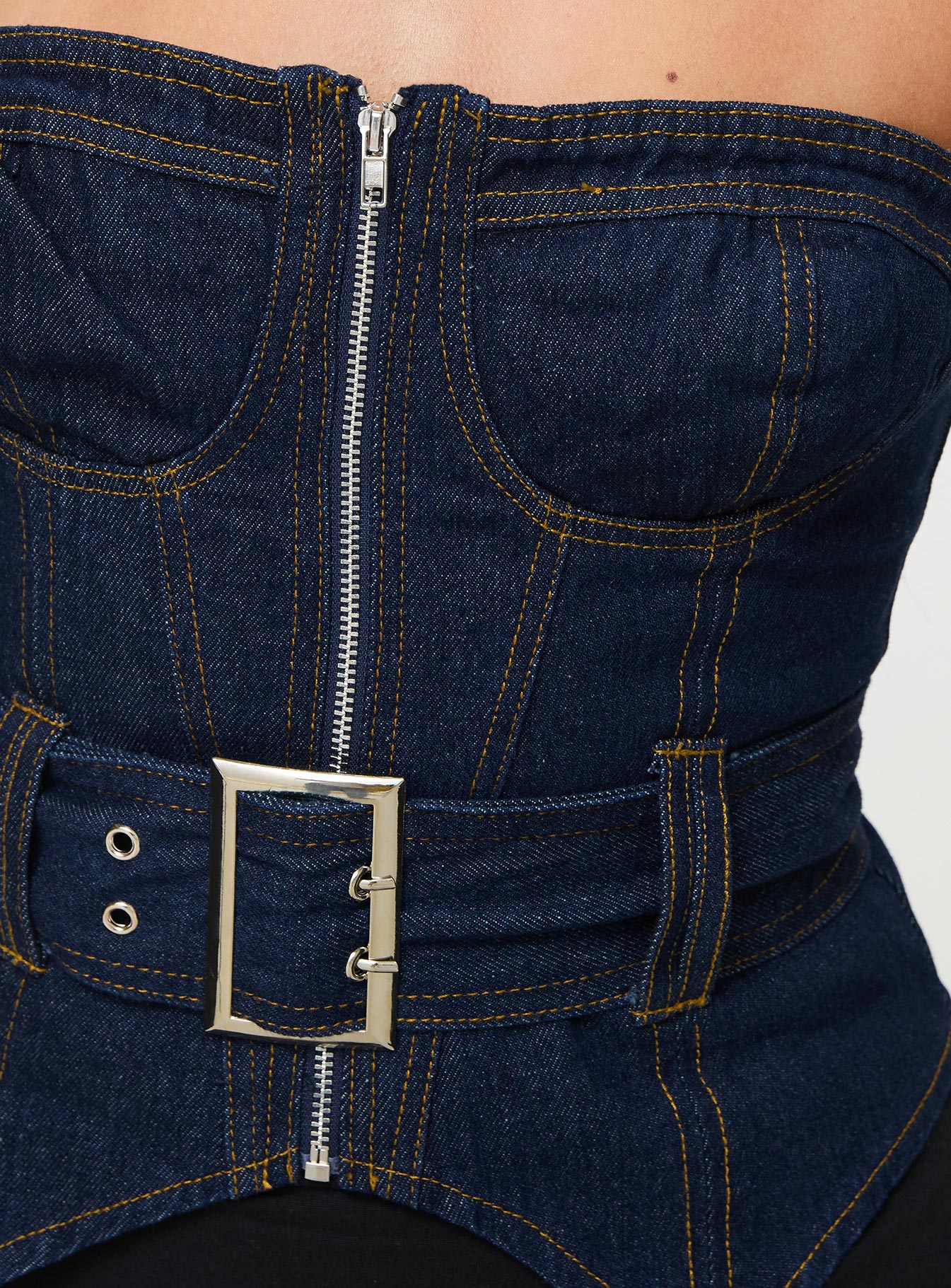 Curl Curl Strapless Denim Top Dark Wash - Image 6