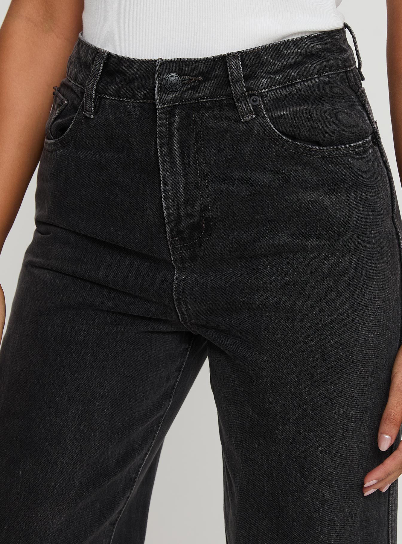 Karlina High Rise Straight Leg Jeans Charcoal - Image 6