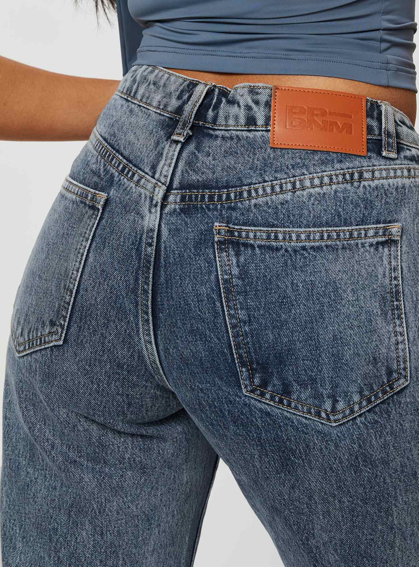 Brunell Asymmetrical Waistband Jeans Mid Wash - Image 7