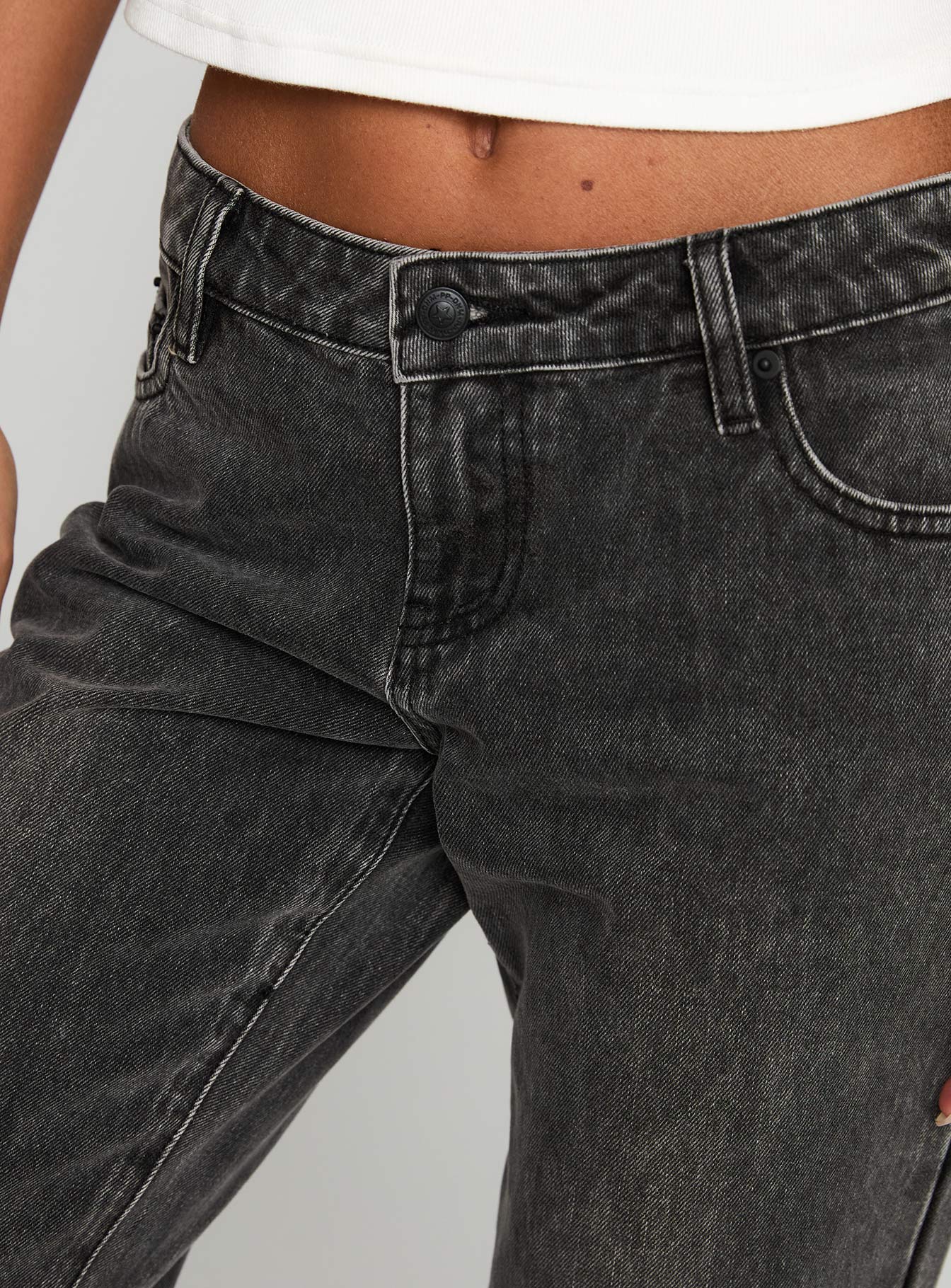 Better Half Low Rise Straight Leg Jeans Charcoal - Image 6