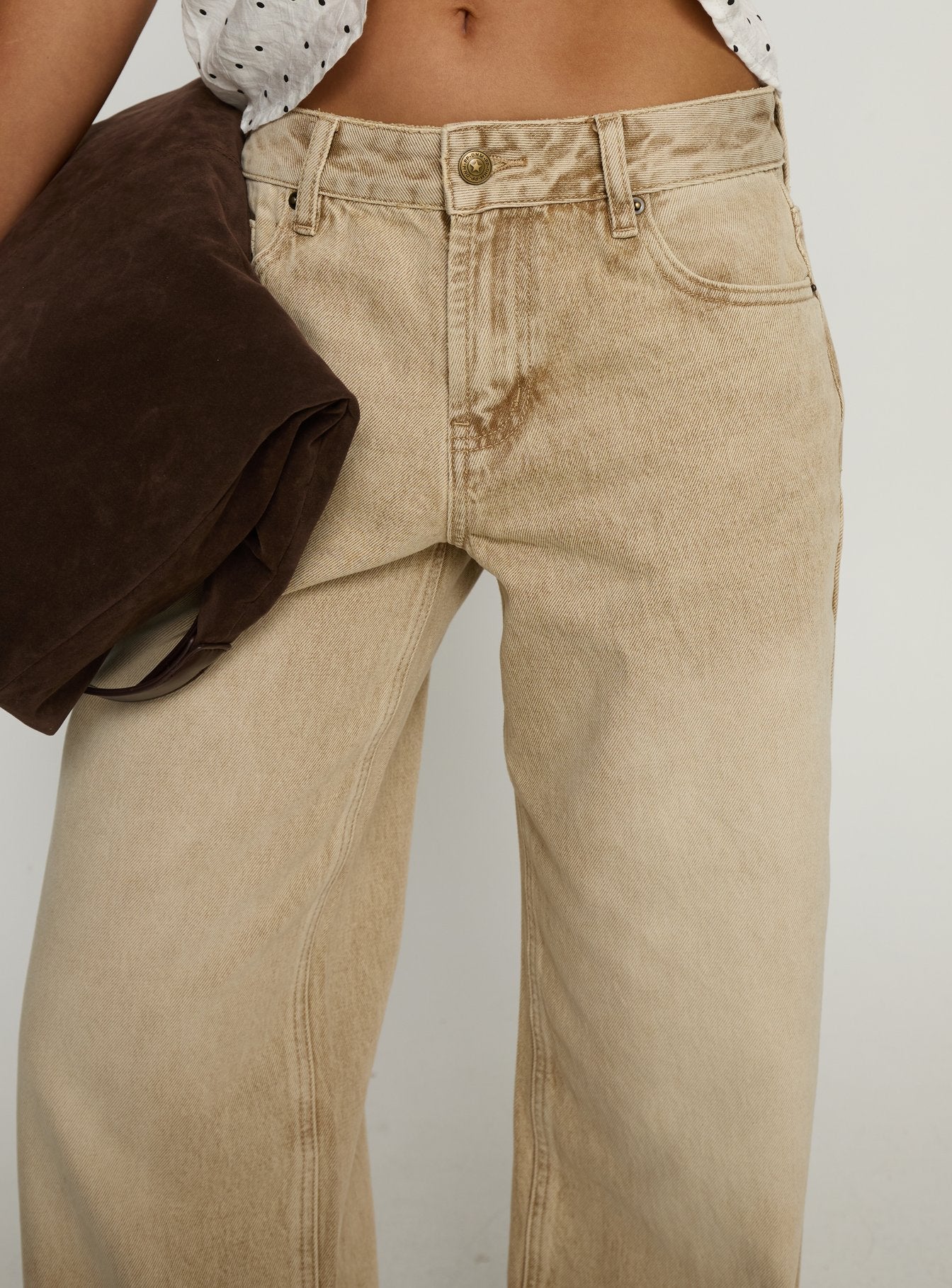 Serenitia Mid Rise Relaxed Jeans Sandy Brown Wash - Image 6