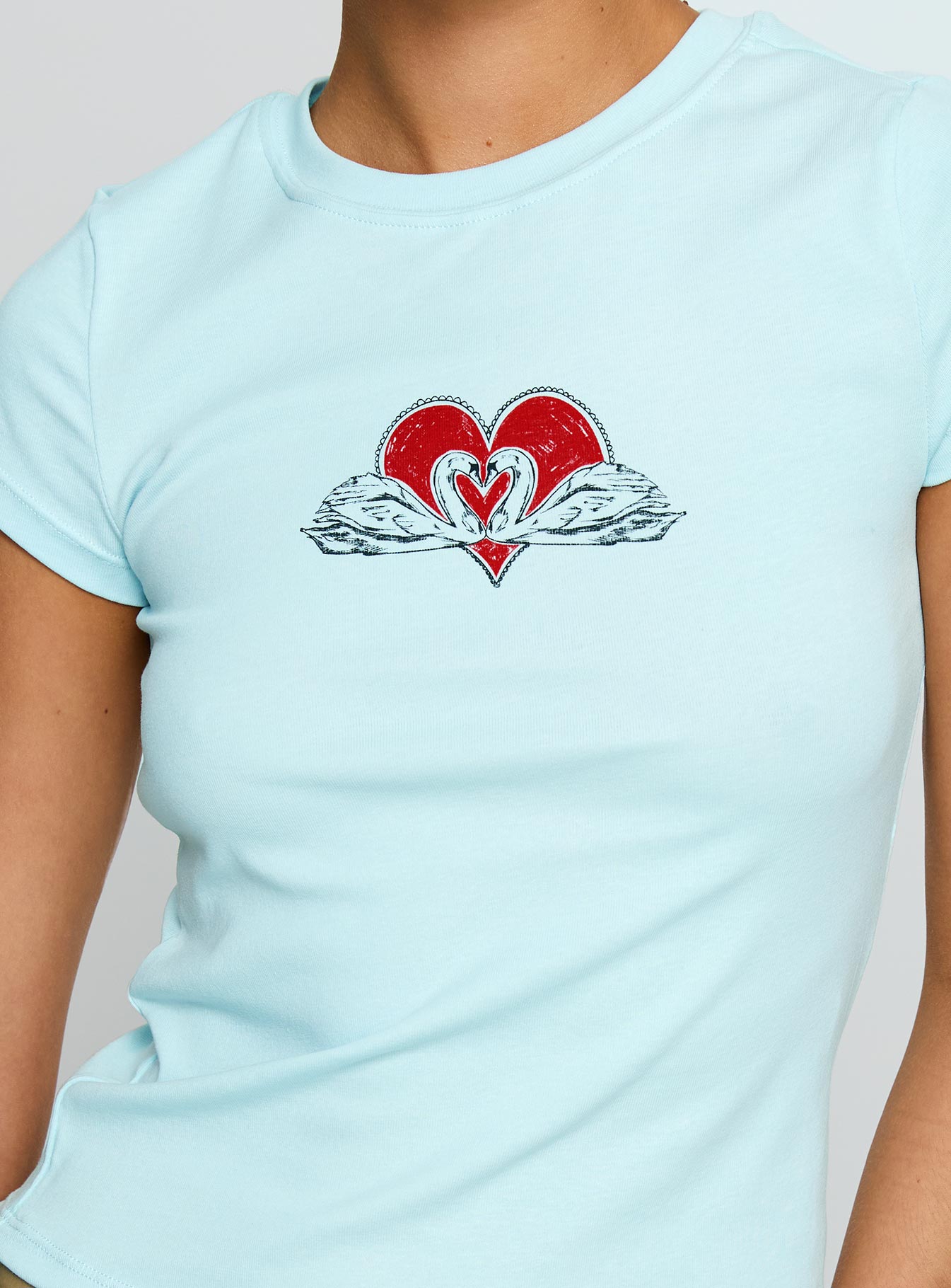 Sweet Swans Baby Tee Blue - Image 6