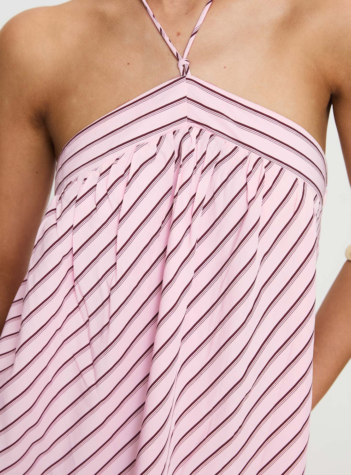 Moonlit Mini Dress Pink Stripe Petite - Image 6