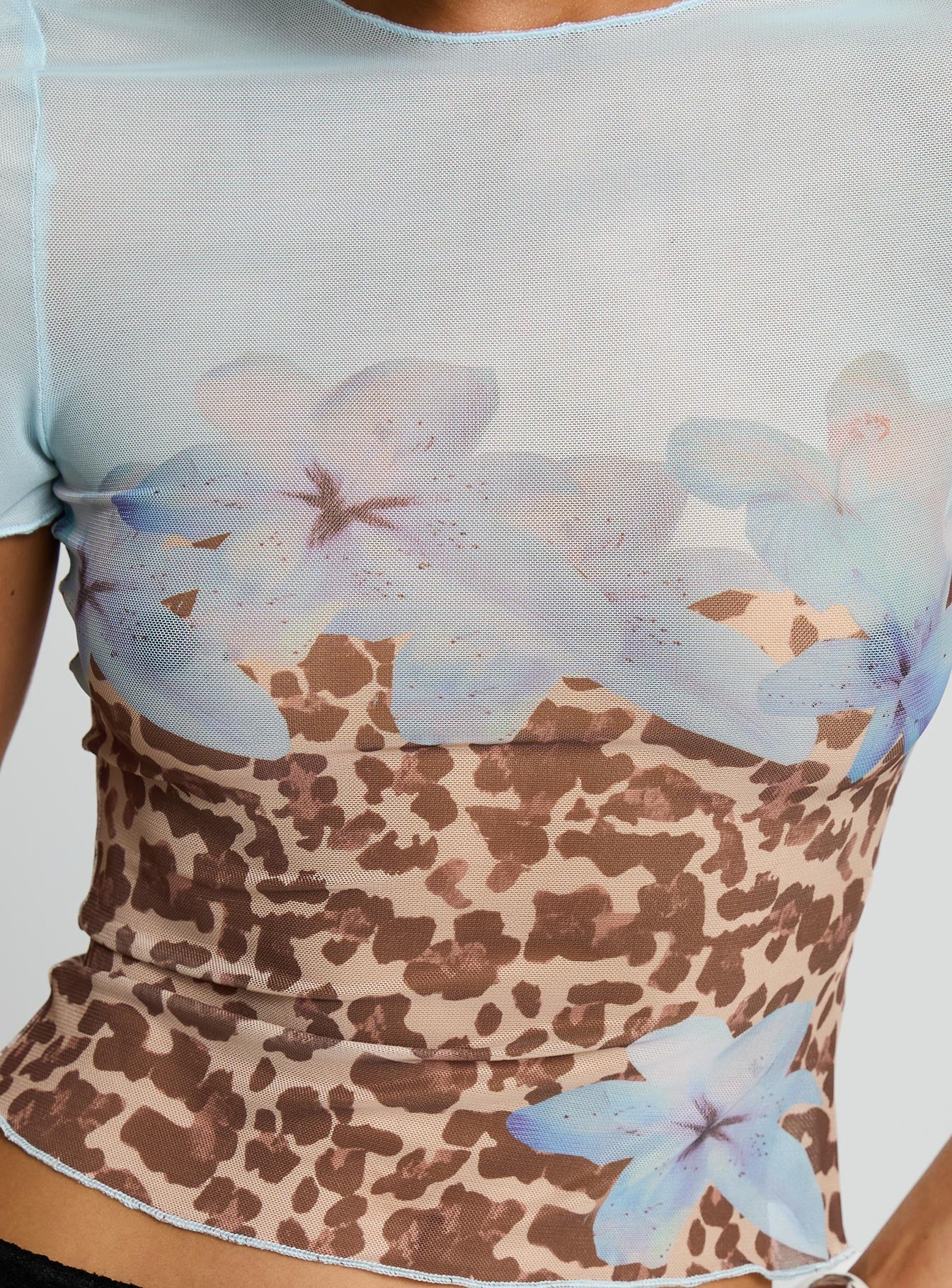 Pop Quiz Mesh Top Blue / Leopard - Image 6