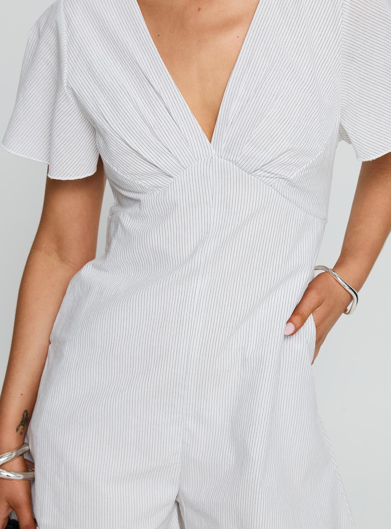 Full Of Strangers Playsuit White Stripe - Image 6