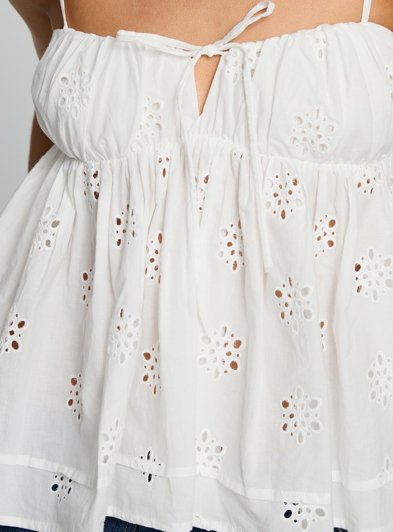 Moving Forward Tie Detail Top White - Image 6