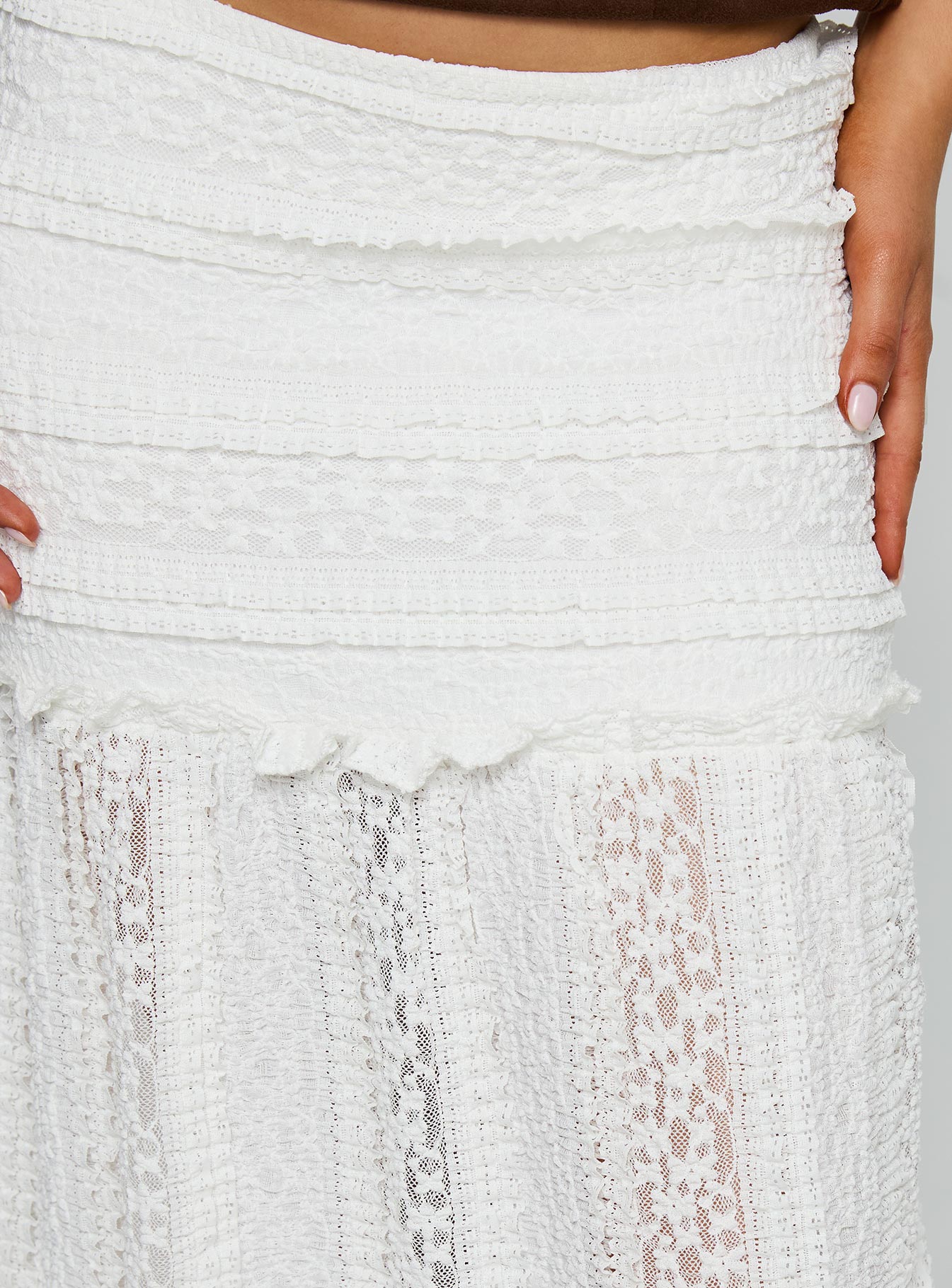 Emanuella Lace Maxi Skirt White - Image 6