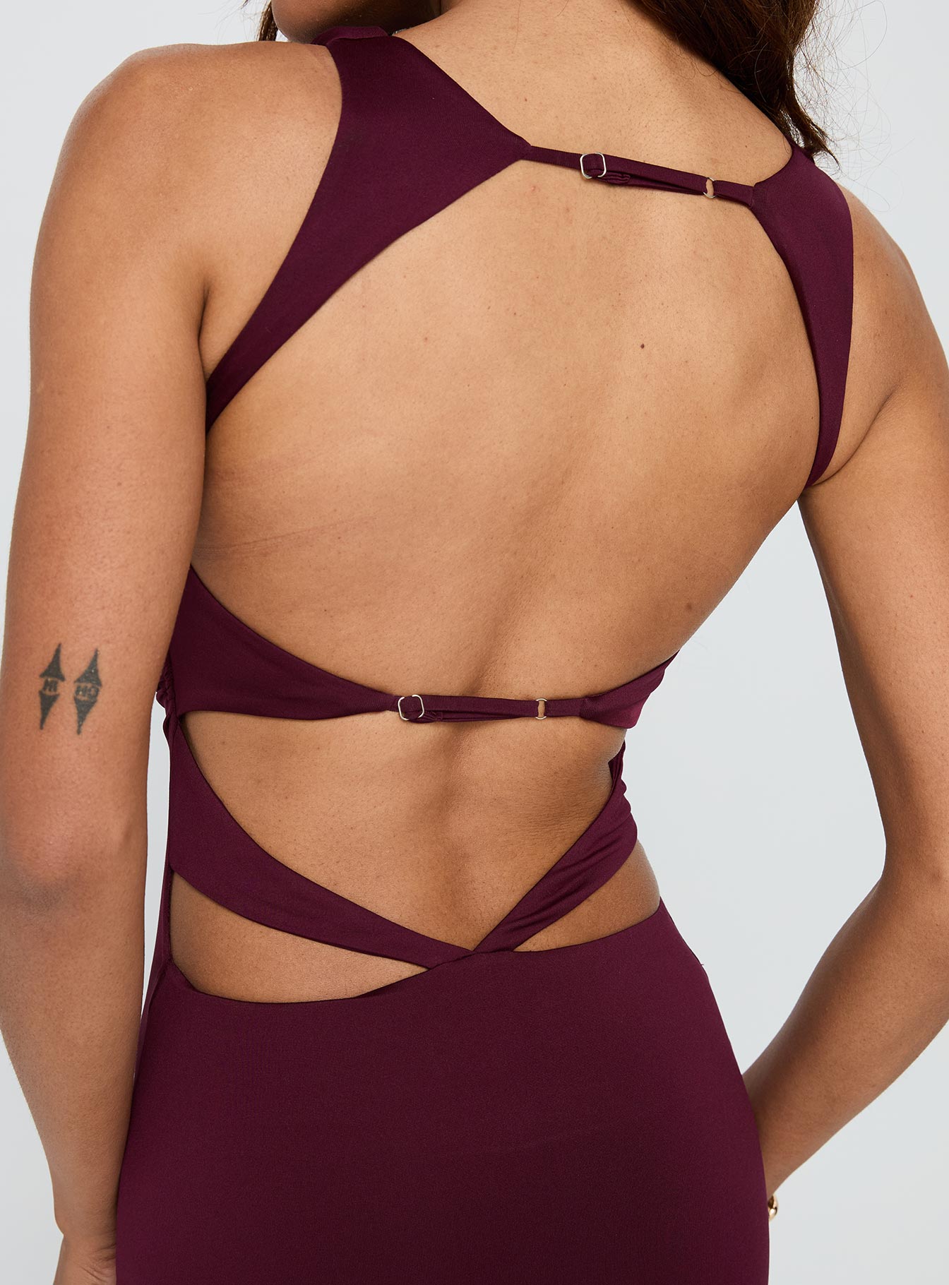 Undeniable Cut Out Maxi Dress Plum - Image 6